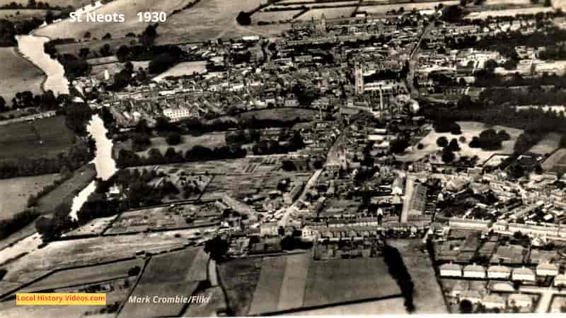 St Neots from the air 1930 cambridgeshire old photo