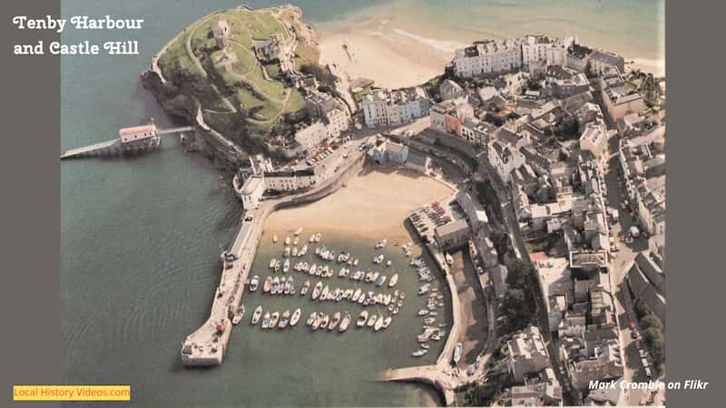 old aerial photo of Tenby and Castle Hill