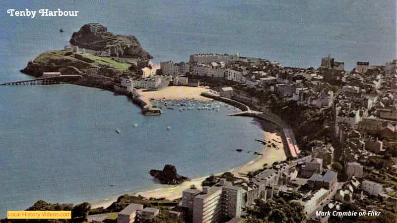 old aerial photo of Tenby