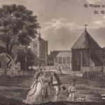 old picture of The Churchyard of St Edmunds Bury 1786