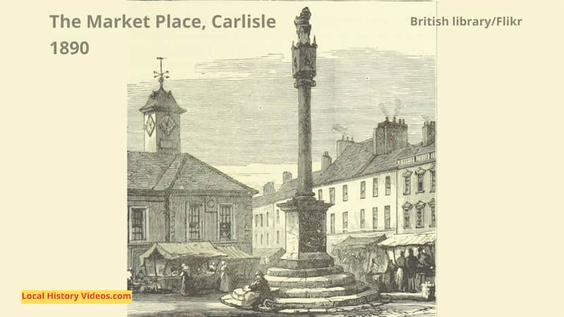 Illustration of The Market Place Carlisle 1890 England