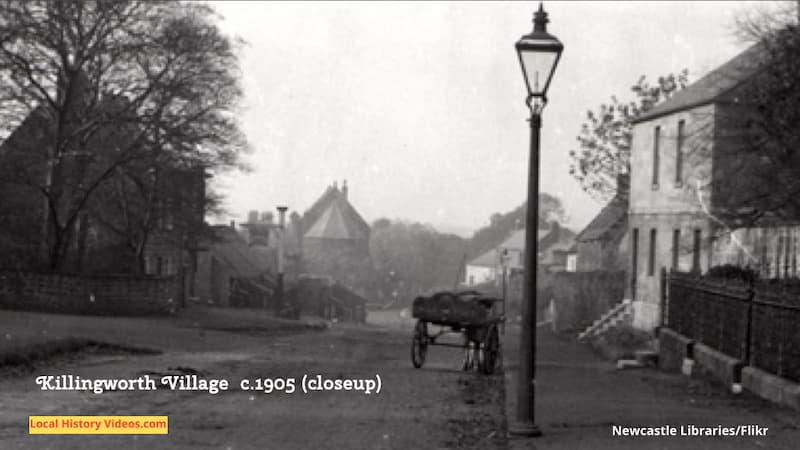 Closeup of old photo of Killingworth Village c.1905