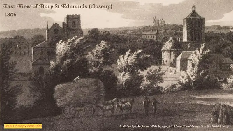 old picture of the East View of Bury St Edmunds