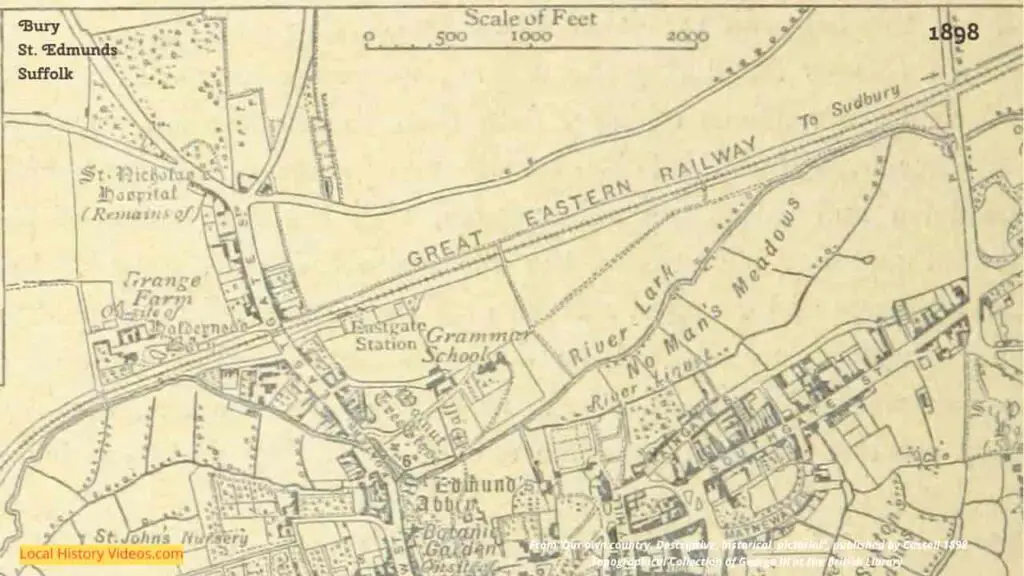 old map of Bury St. Edmunds