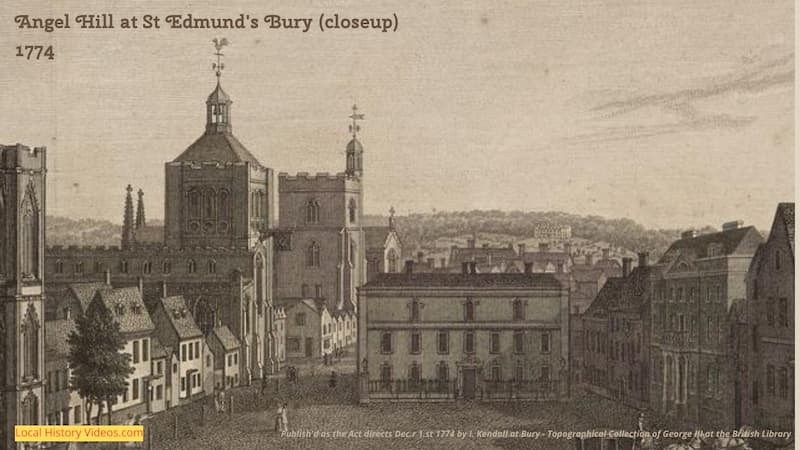 old picture of Angel Hill at St Edmund's Bury,