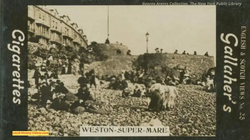 Old photo of the seaside at Weston-super-Mare