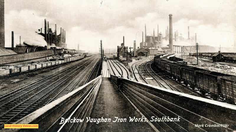 Old postcard of Bolckow Vaughan Iron Works Southbank Middlesbrough