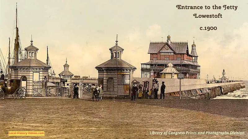 Old photo entrance to jetty Lowestoft Suffolk England