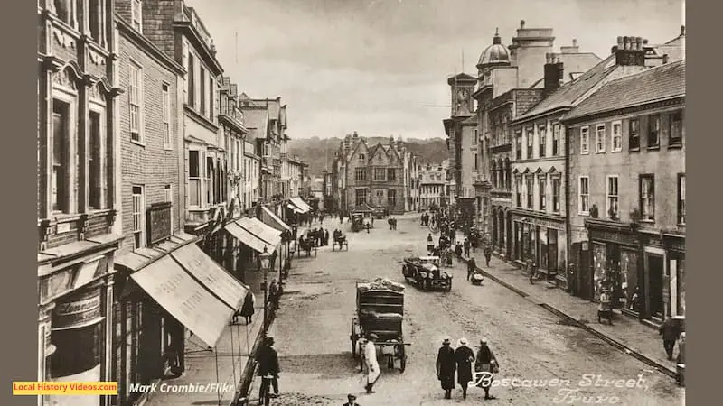 Old postcard of Boscawen Street Truro Cornwall England