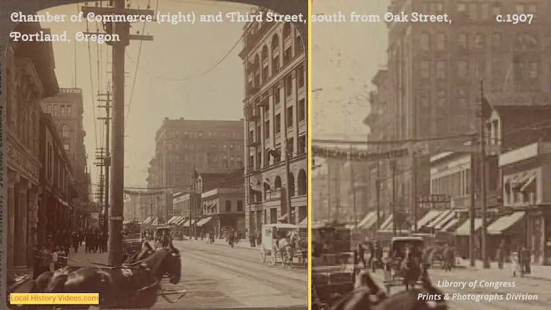 old photo of Third Street Portland Oregon 1907