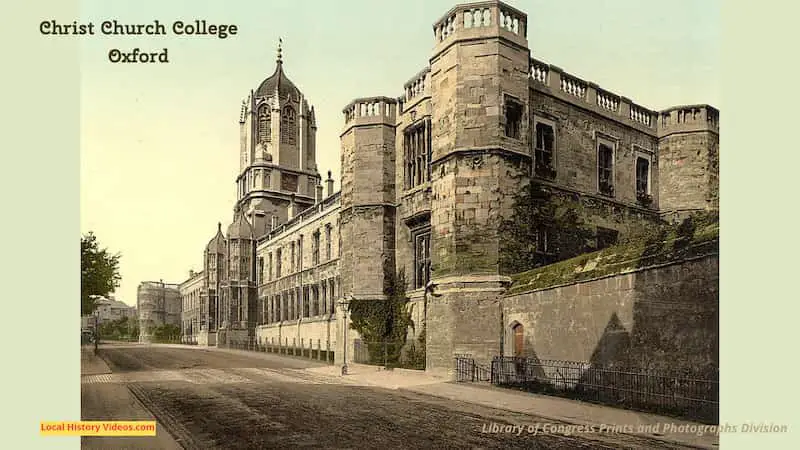 old photo of Christ Church College Oxford England c1900