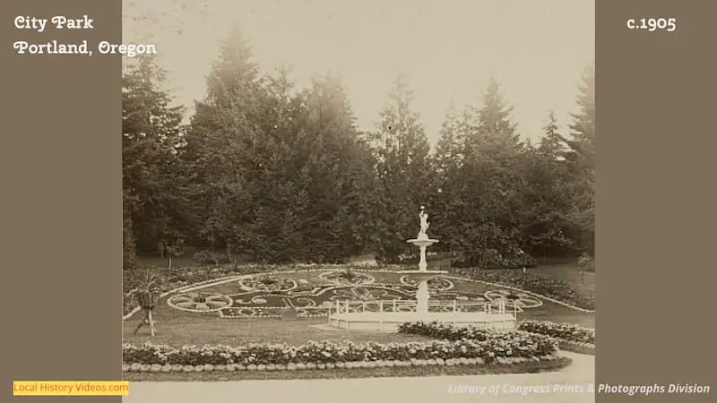 Old photo of the City Park Portland Oregon around 1905
