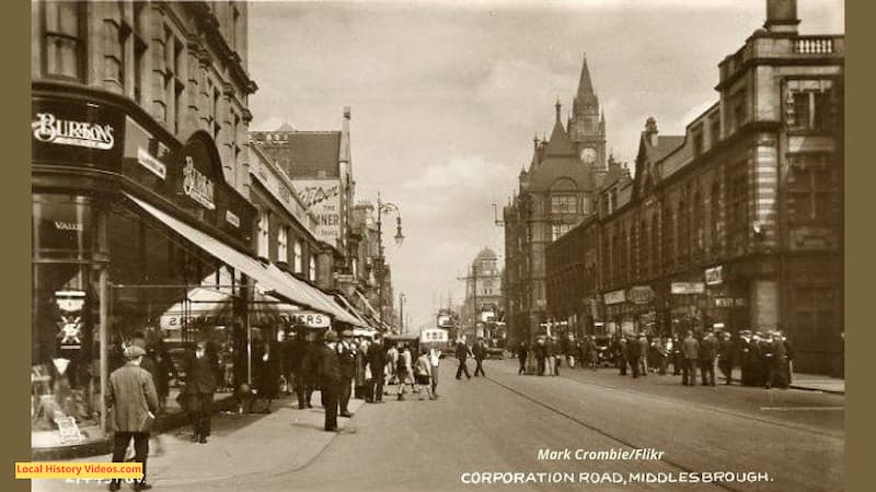 Old postcard of Corporation Road Middlesbrough