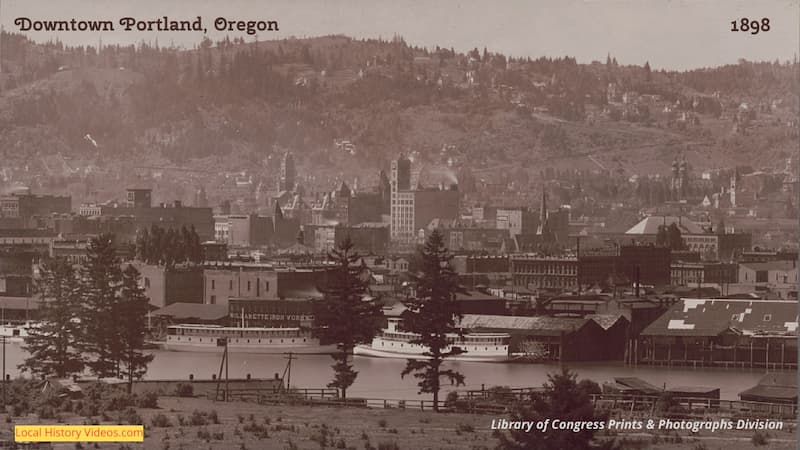 old photo of downtown Portland Oregon 1898