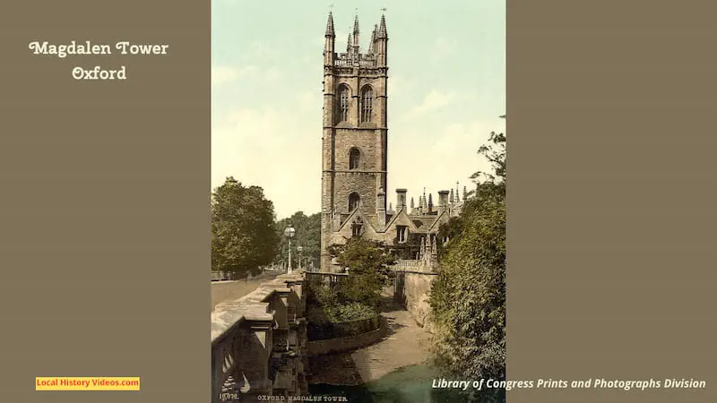 old photo of Magdalen Tower Oxford England c1900