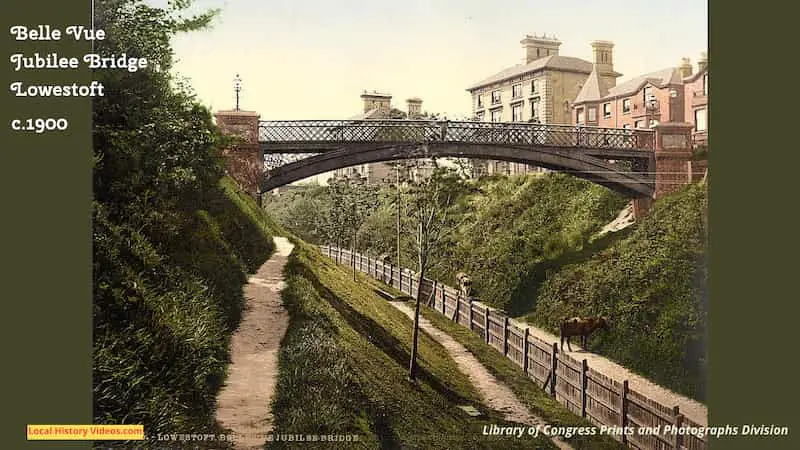 Old photo of Belle Vue Jubilee Bridge Lowestoft Suffolk England