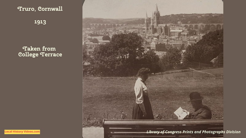 Old photo of Truro from College Terrace Cornwall England