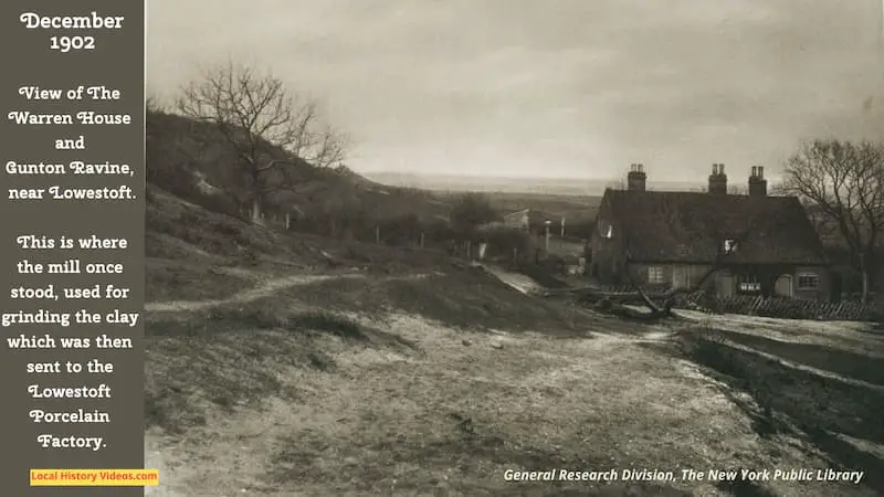 Old photo of Warren House and Gunton Ravine Suffolk England 1902