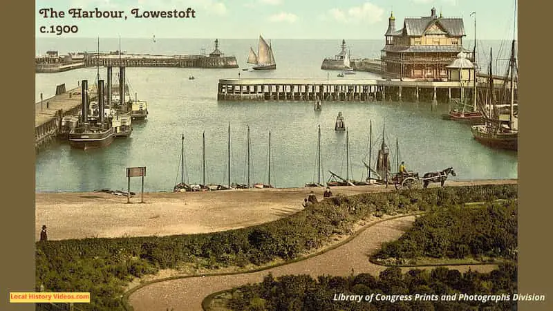 Old photo of the Harbour Lowestoft Suffolk England