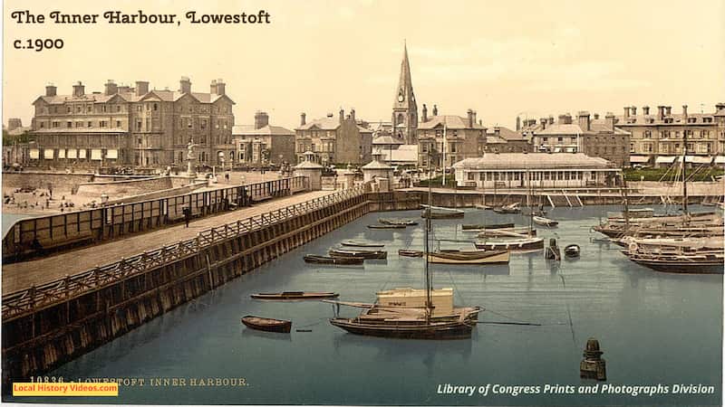 Old photo of the Inner Harbour Lowestoft Suffolk England