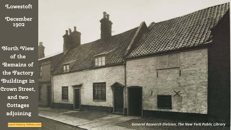 Old photo of the factory buildings in crown street Lowestoft Suffolk England 1902