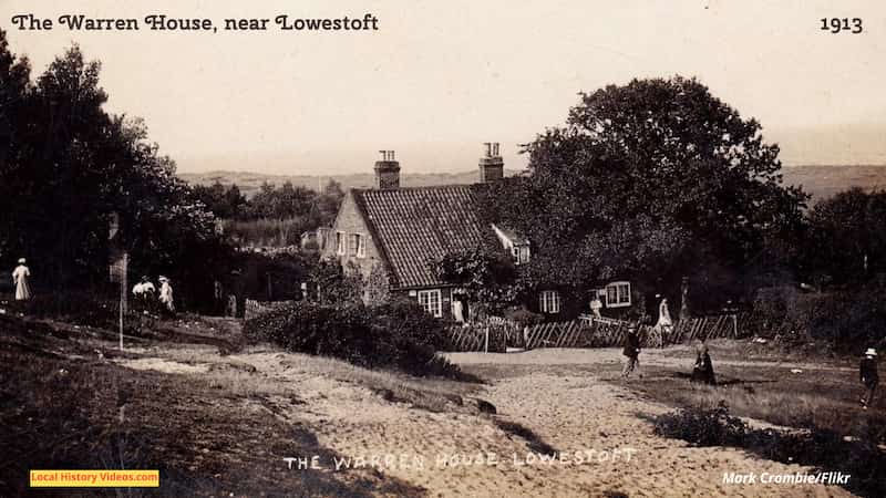 Old photo postcard of the Warren House near Lowestoft Suffolk England