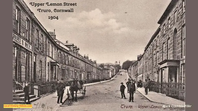 Old postcard of Upper Lemon Street Truro Cornwall England 1904