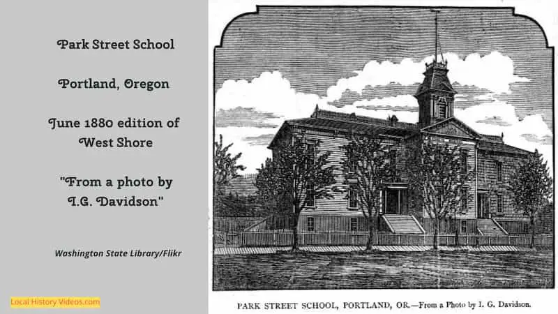 Old illustration of Park Street School Portland Oregon