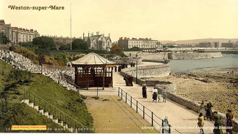 Old photo of Promenade at Weston-super-Mare