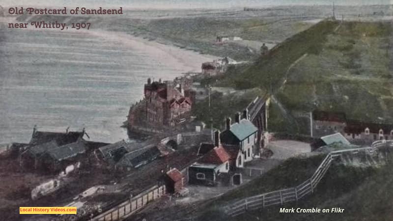 Old postcard of a picture of Sandsend near Whitby