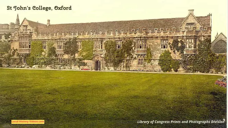 old photo of St John's College Oxford England c1900
