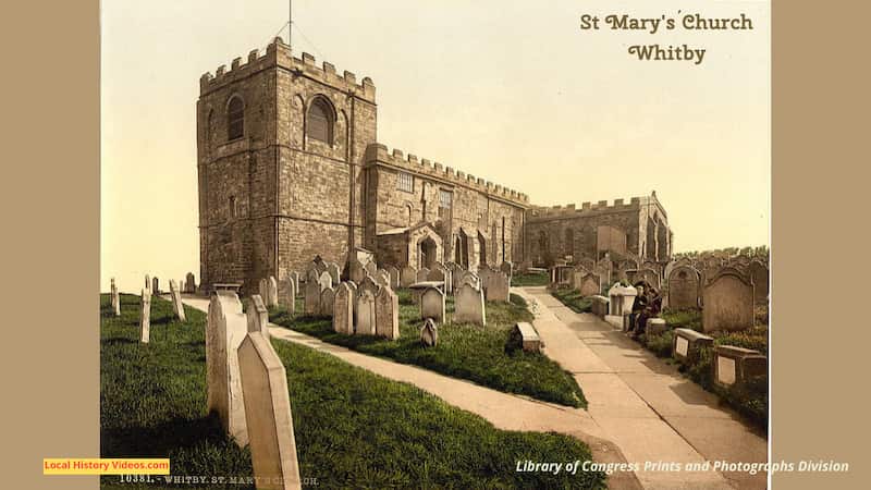 Old photo of St Mary's Church Whitby Yorkshire England