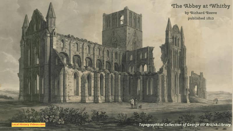 Old picture of Whitby Abbey England 1812