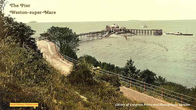 Old photo of the pier at Weston-super-Mare