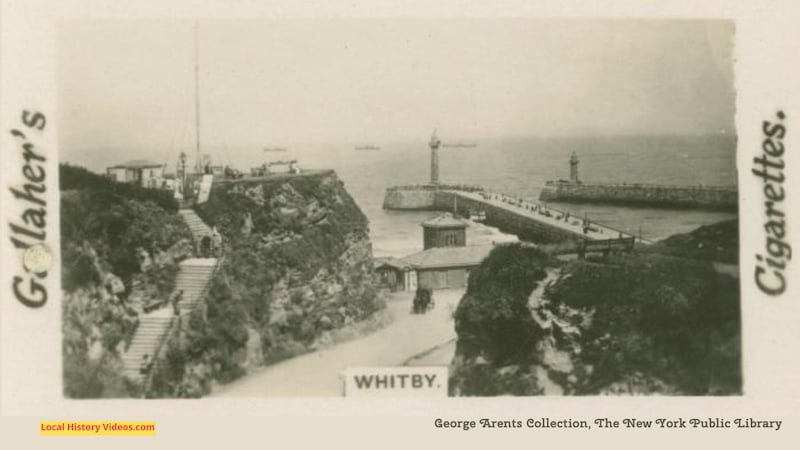 Old photo of Whitby Pier