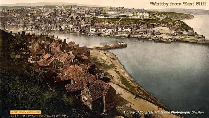 Old photo of Whitby from East Cliff c1900