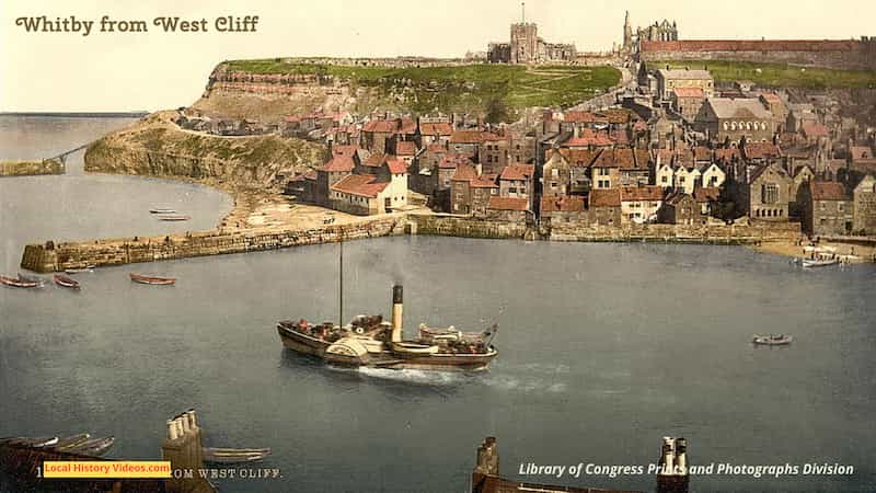 Old photo of Whitby from West Cliff