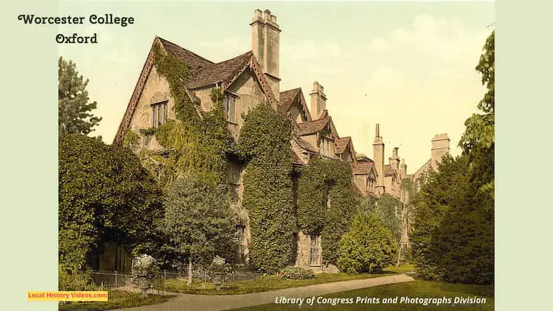 old photo of Worcester College Oxford England c1900