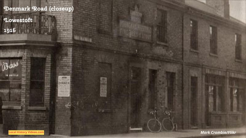 Closeup of an old photo postcard of Great Eastern Hotel Pub Denmark Road Lowestoft Suffolk England