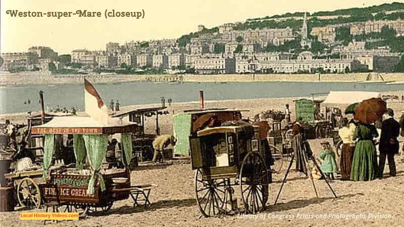 Old photo of photographers on the beach at Weston-super-Mare