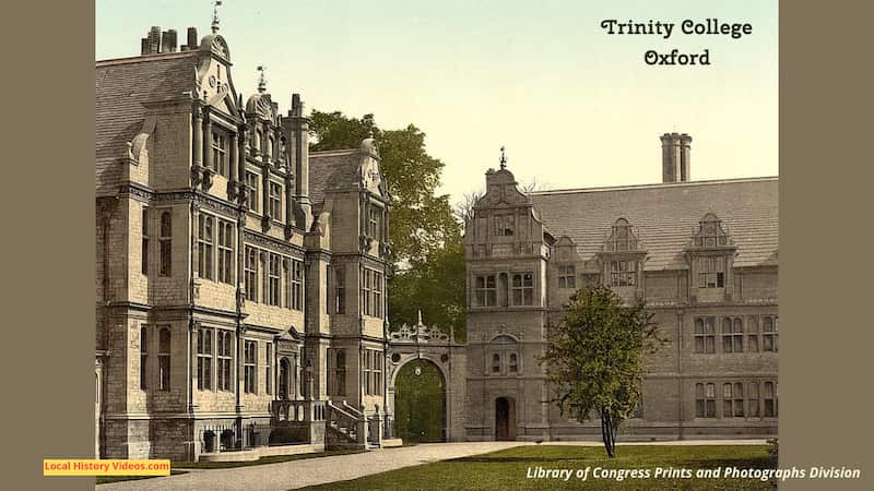 old photo of Trinity College Oxford England c1900