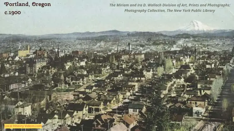 Old photo of Portland cityscape c.1900