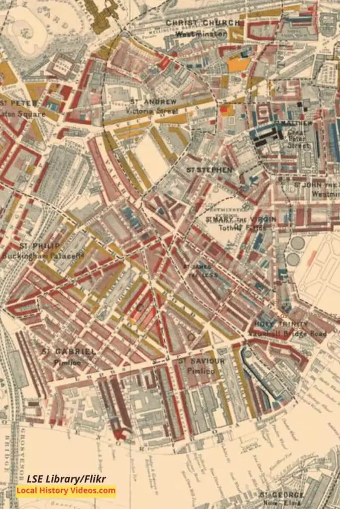 Closeup of map of Pimlico 1898-99