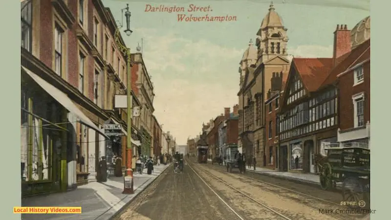 Old postcard of Darlington Street Wolverhampton