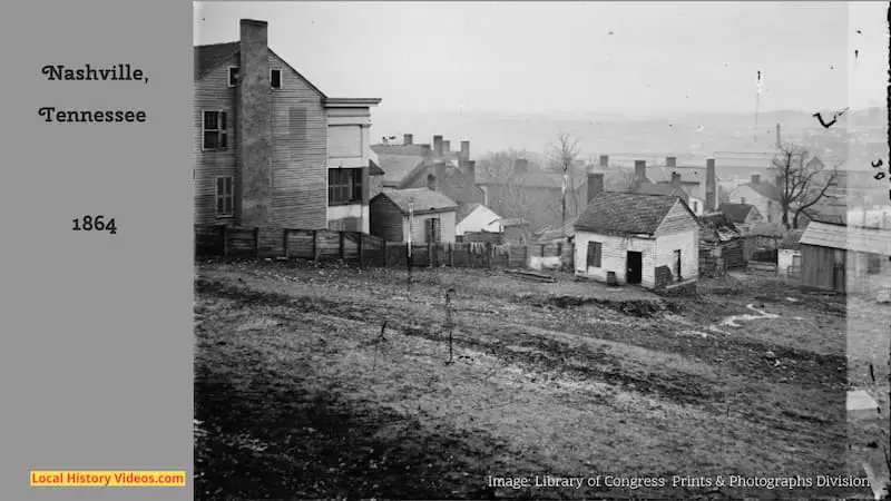 Old photo showing a view of Nashville Tennessee in 1864