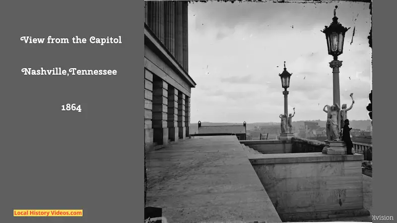 Old photo showing part of the Capitol at Nashville Tennessee in 1864