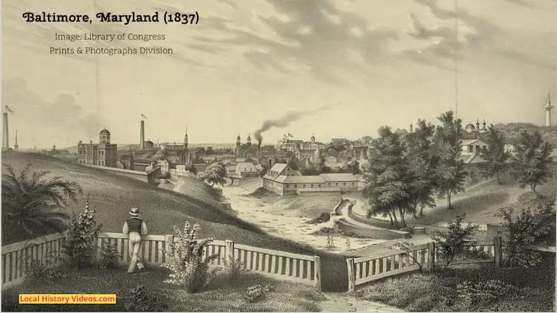 Old picture of Baltimore Maryland, published about 1837