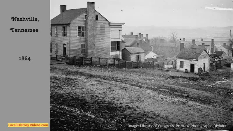 Old photo showing a view of Nashville Tennessee in 1864