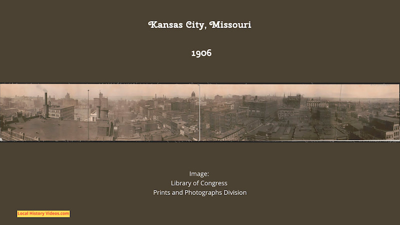 Old panorama photo of Kansas City, Missouri, taken around 1906