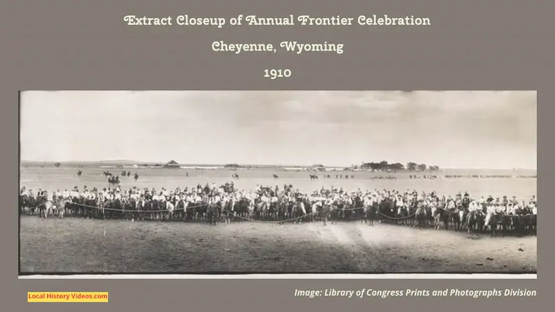 Closeup of an extract from the 1910 photo of the Cheyenne Frontier Day